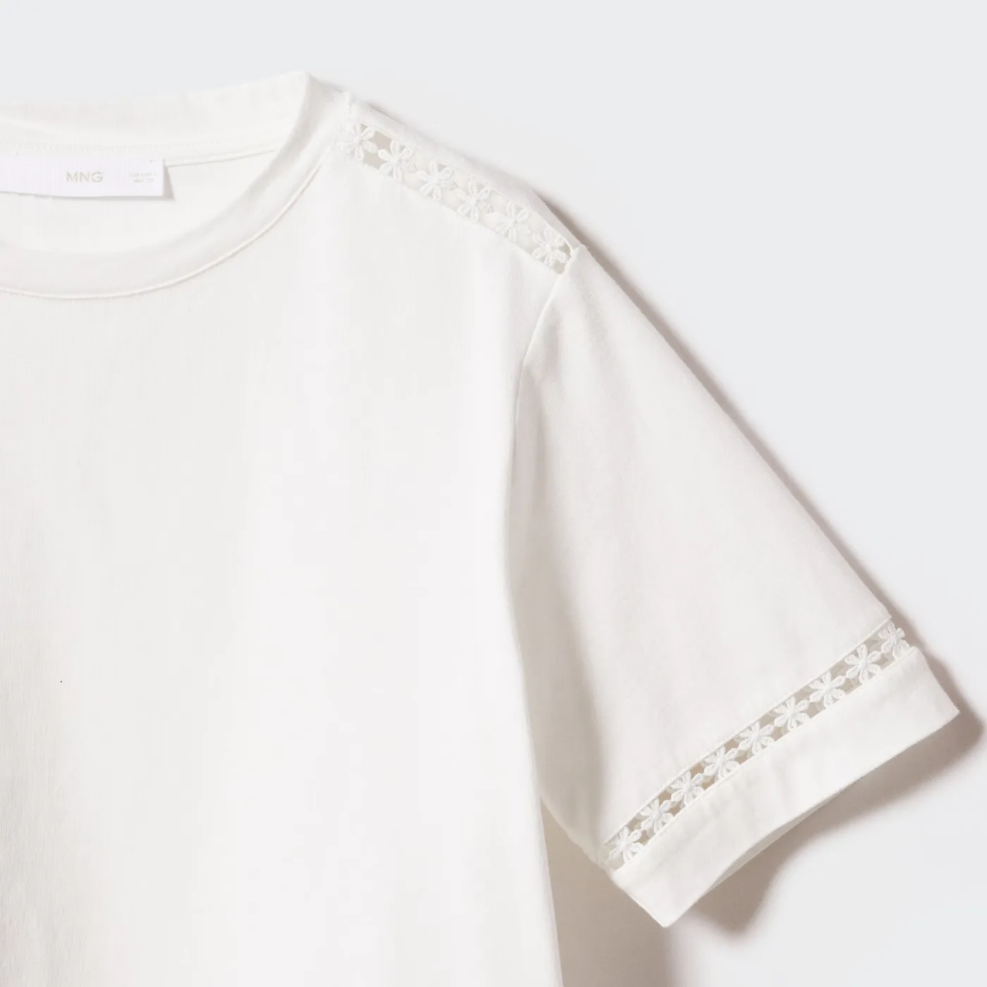 Embroidered White Cotton T-Shirt - 图片 6